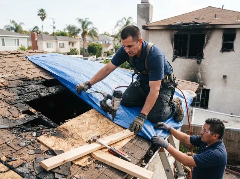 Emergency Board-Up and Roof Tarping in los angeles, CA